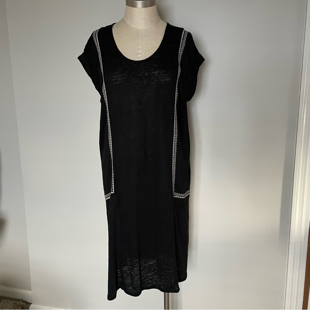 Garnet Hill black organic linen dress